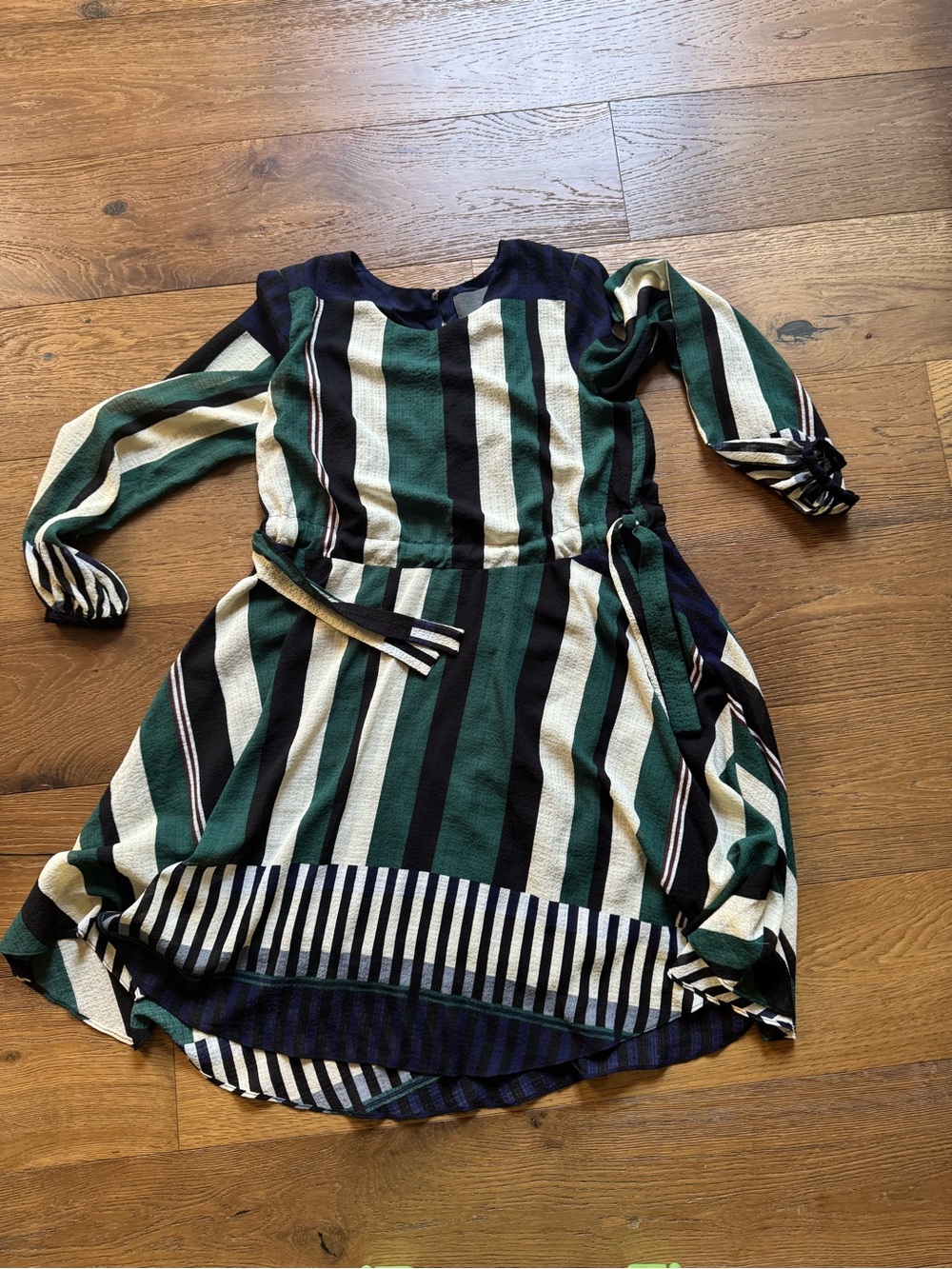 Striped Green & Navy Dress by Sunday in Brooklyn (via Anthropologie)(sz S)